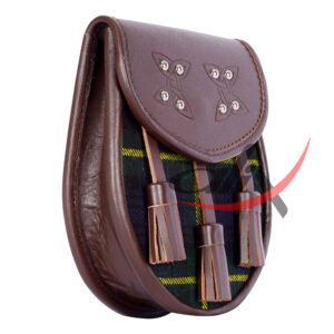 Scottish Sporran Gordon Tartan Brown Leather - Image 3