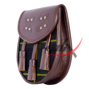 Scottish Sporran Gordon Tartan Brown Leather - Image 4