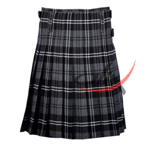 Bias Cut Granite Tartan 8-Yard Scottish Kilt with Apron - Image 2