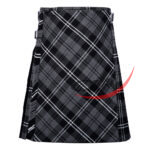 Bias Cut Granite Tartan 8-Yard Scottish Kilt with Apron