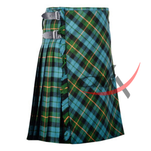 Bias Cut Gunn Ancient Tartan 8Yard Kilt with Apron - Image 2