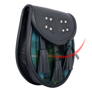 Scottish Sporran Gunn Ancient Tartan Black Leather - Image 3