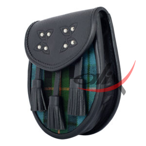 Scottish Sporran Gunn Ancient Tartan Black Leather - Image 4