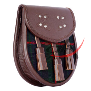Scottish Sporran Gunn Tartan Brown Leather - Image 3
