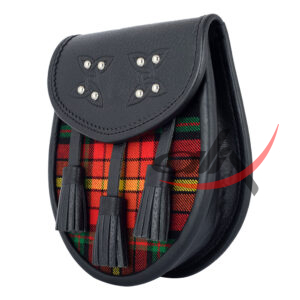 Scottish Sporran LGBTQ Pride Tartan Black Leather - Image 4