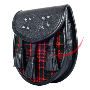 Scottish Sporran MacDonald Tartan Black Leather - Image 5