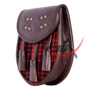 Scottish Sporran MacDonald Tartan Brown Leather - Image 4