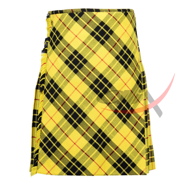 MacLeod-of-Lewis-tartan-bespoke-kilt-front Bias Cut MacLeod of Lewis Tartan 8Yard Kilt with Apron