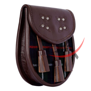 Scottish Sporran Mackenzie Tartan Brown Leather - Image 3