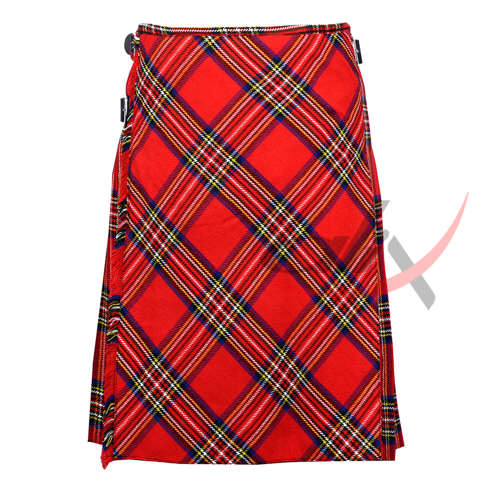 Bias Cut Royal Stewart Tartan 8Yard Kilt with Apron