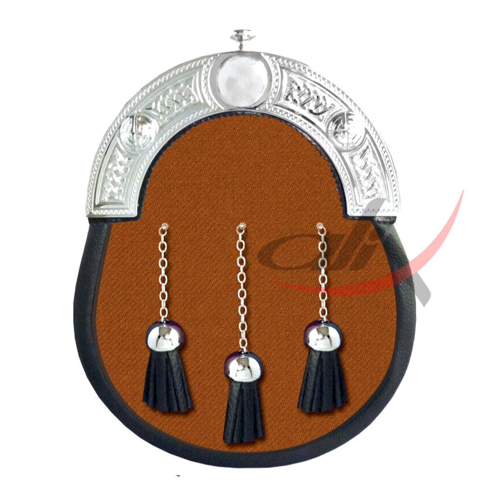 Saffron Tartan Full Dress Leather Sporrans