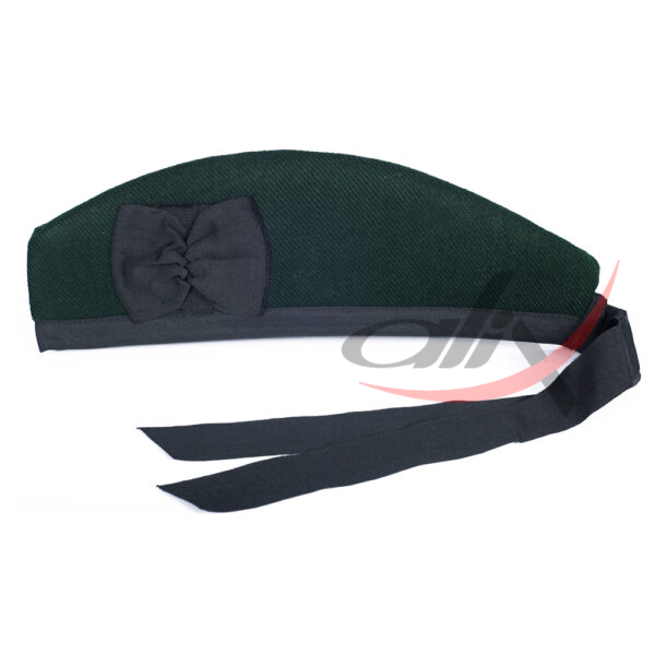 Sold-Green Glengarry Hat Solid Green Scottish