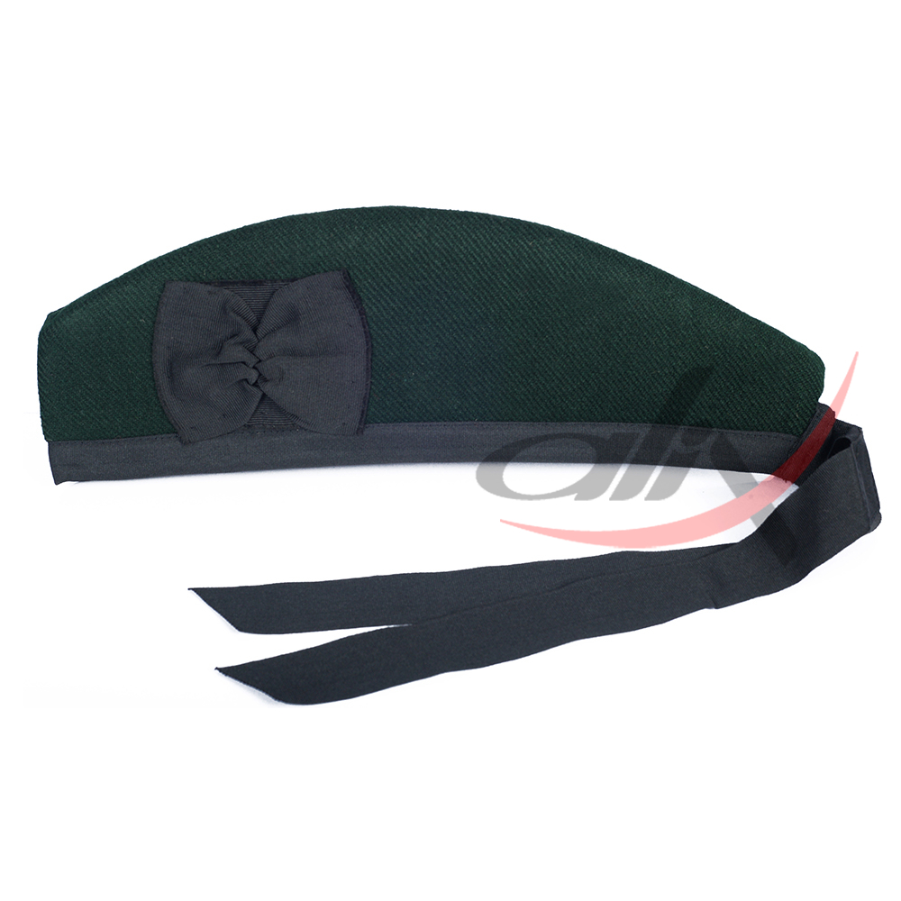 Glengarry Hat Solid Green Scottish