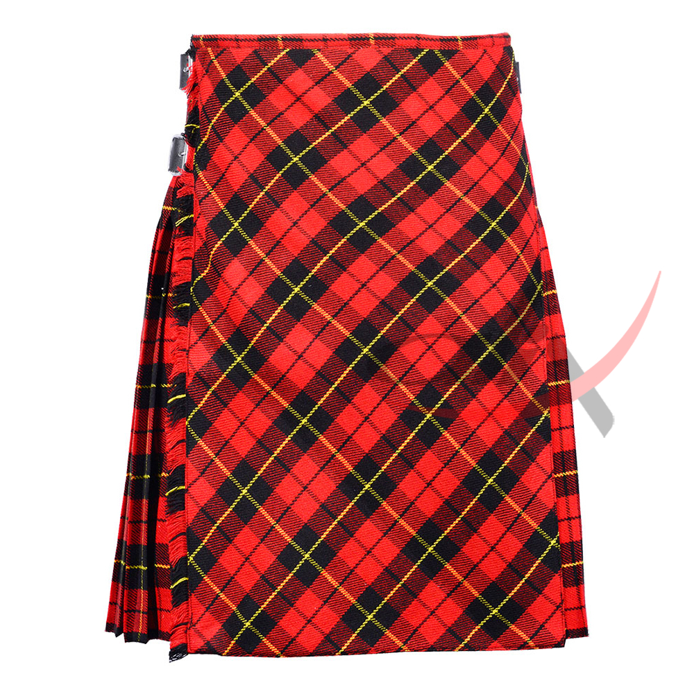 Bias Cut Wallace Tartan 8 Yard Kilt with Apron