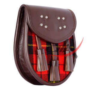 Scottish Sporran Wallace Tartan Brown Leather - Image 3