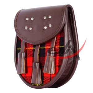 Scottish Sporran Wallace Tartan Brown Leather - Image 4