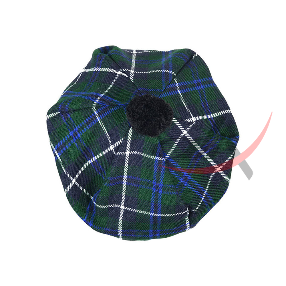 Blue Douglas Tartan Tam o' Shatner Tammy Hat Flat Bonnet