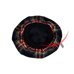 Black Stewart Tartan Tam o' Shatner Tammy Hat Flat Bonnet - Image 5