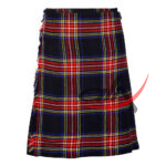 Black Stewart 8 Yard Kilt for Men Traditional Scottish Tartan Kilt