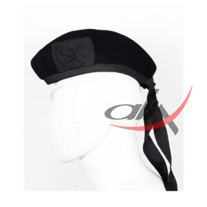 Glengarry Hat Solid Black Tartan Scottish - Image 2