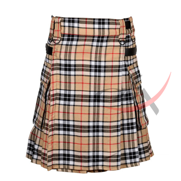 compbell-of-thompson-tartan-utility-kilt-front Camel Thompson Tartan Kilt