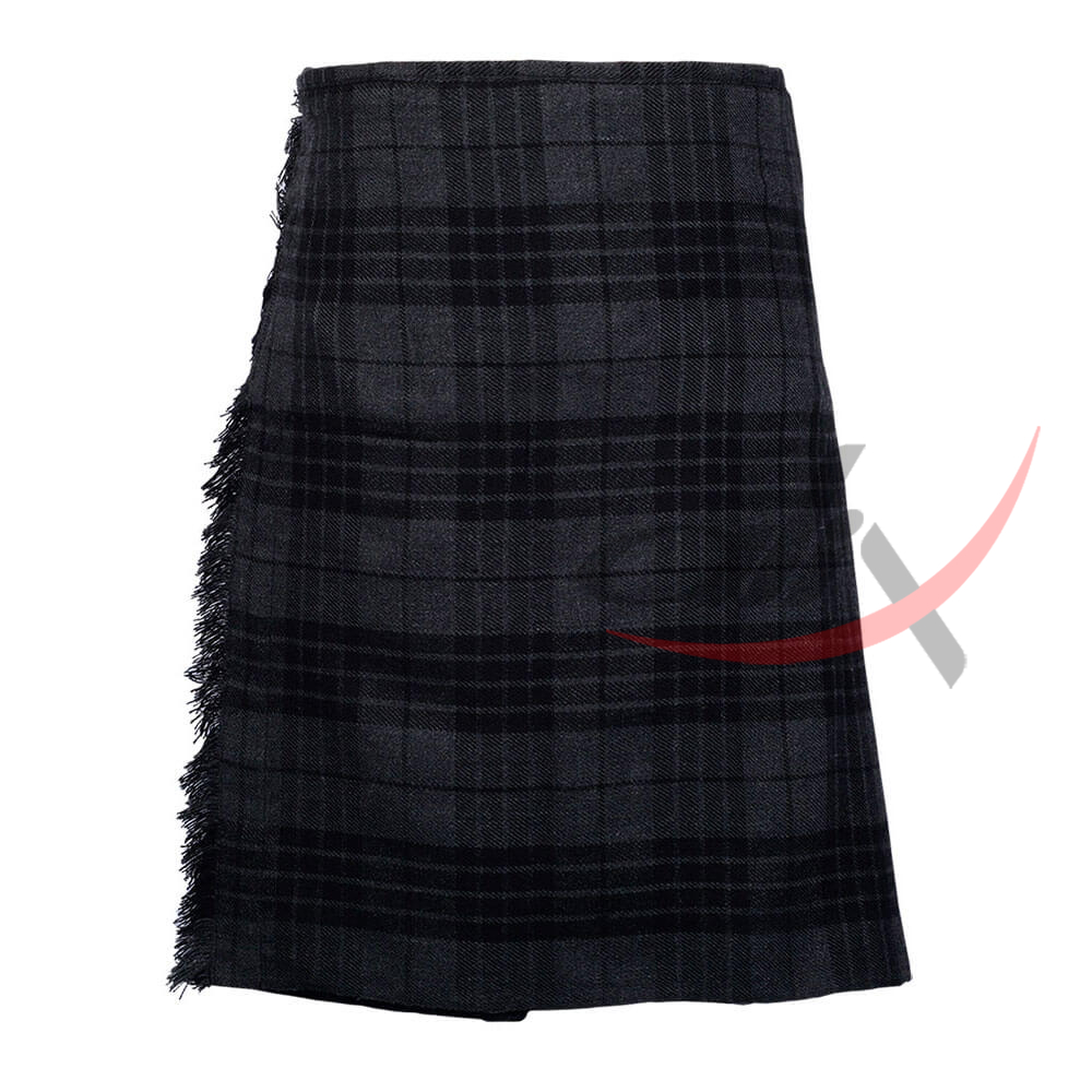 Grey Watch Tartan 8 Yard Kilt for Men Traditional Scottish Kilt