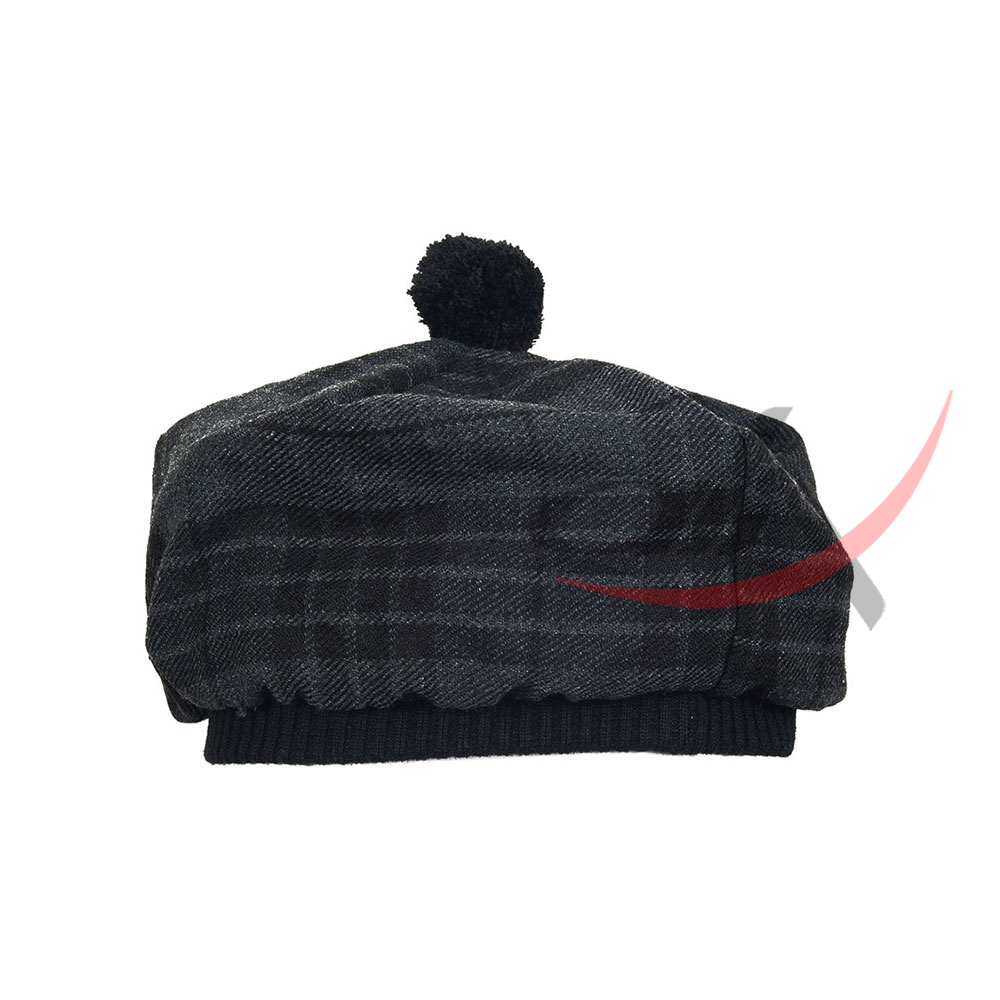 Grey Watch Tartan Tam o' Shatner Tammy Hat Flat Bonnet