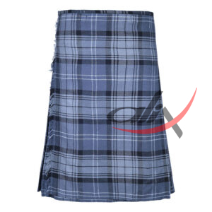 Hamilton Grey Tartan 8 Yard Kilt for Men Traditional Scottish Kilt