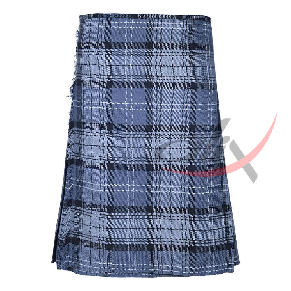 Hamilton Grey Tartan 8 Yard Kilt for Men Traditional Scottish Kilt