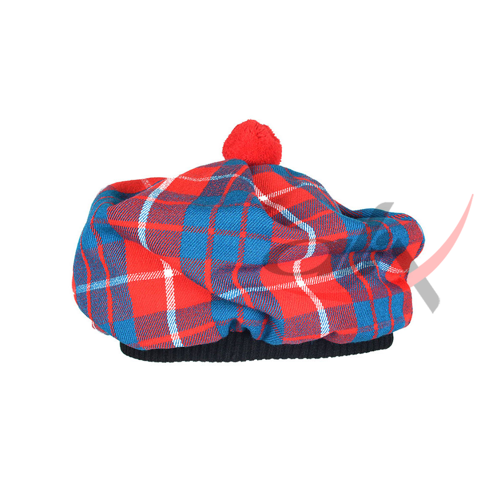 Hamilton Red Tartan Tam o' Shatner Tammy Hat Flat Bonnet