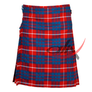 Hamilton Red Tartan 8 Yard Kilt for Men Traditional Scottish Kilt
