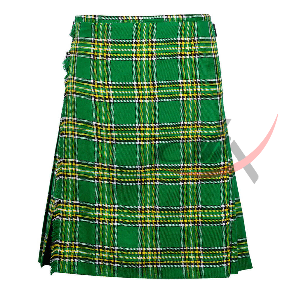 Irish Heritage Tartan 8 Yard Kilt for Men Traditional Scottish Kilt