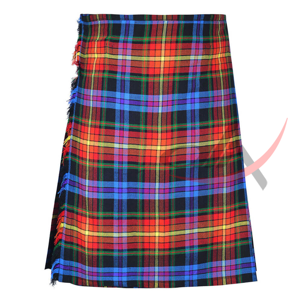 LGBTQ Pride Tartan 8 Yard Kilt for Men Traditional Scottish Kilt