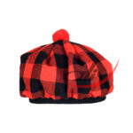 Red Black Rob Roy Tartan Tam o' Shatner Tammy Hat Flat Bonnet
