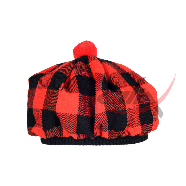 red-black-rob-roy-tam-hat-2 Red Black Rob Roy Tartan Tam o' Shatner Tammy Hat Flat Bonnet