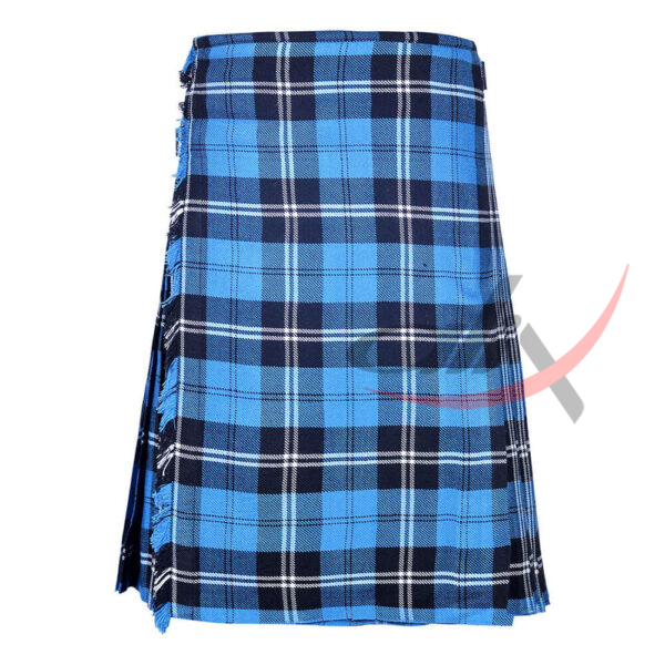remsay-blue-hunting-traditional-tartan-kilt-front Ramsey Blue Hunting Tartan 8 Yard Kilt for Men
