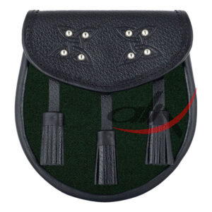 Scottish Sporran Solid Green Tartan