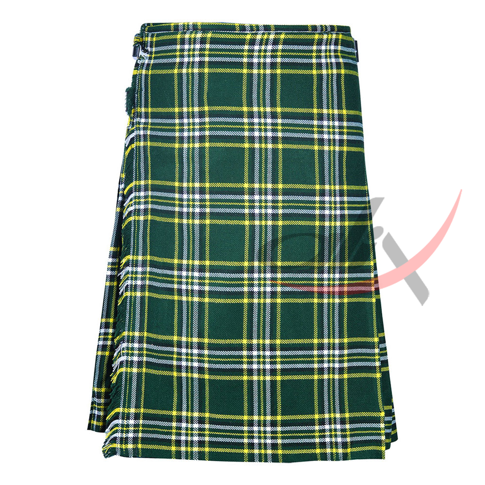 St. Patrick Tartan 8 Yard Kilt for Men Traditional Scottish Kilt