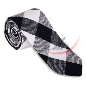 White Black Rob Roy Tartan NeckTie