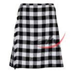 White Black Rob Roy Tartan 8 Yard Kilt for Men